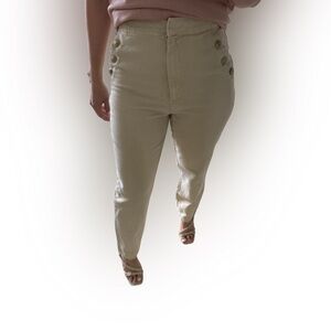 Zara Cream High-Rise Trousers
